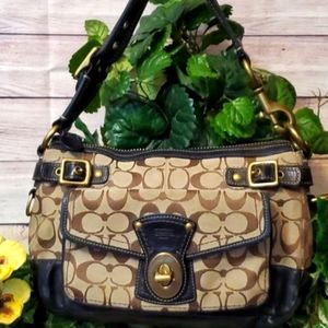 Coach Legacy Turnlock Bag in Khaki/Black